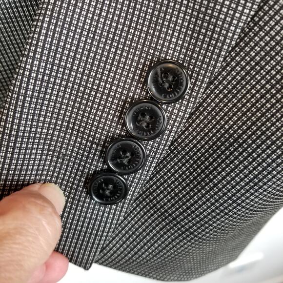 Versace Collection Men's Black Microcheck 2 Button Blazer Size 50 / L Large - Picture 4 of 13
